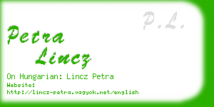 petra lincz business card